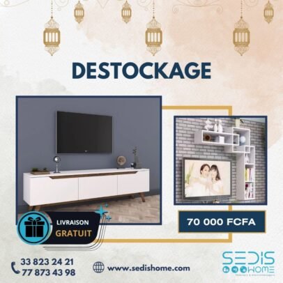 Ensemble Meuble TV 160 cm avec Etageres