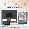 Ensemble Meuble TV beige/blanc 160 cm avec Etageres