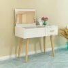 Coiffeuse console blanc avec tabouret