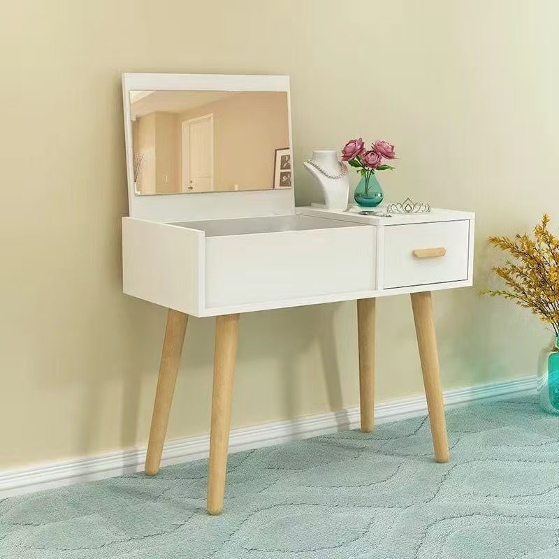 Coiffeuse console blanc avec tabouret