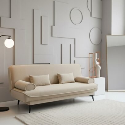 Canapé-lit 3 places Beige