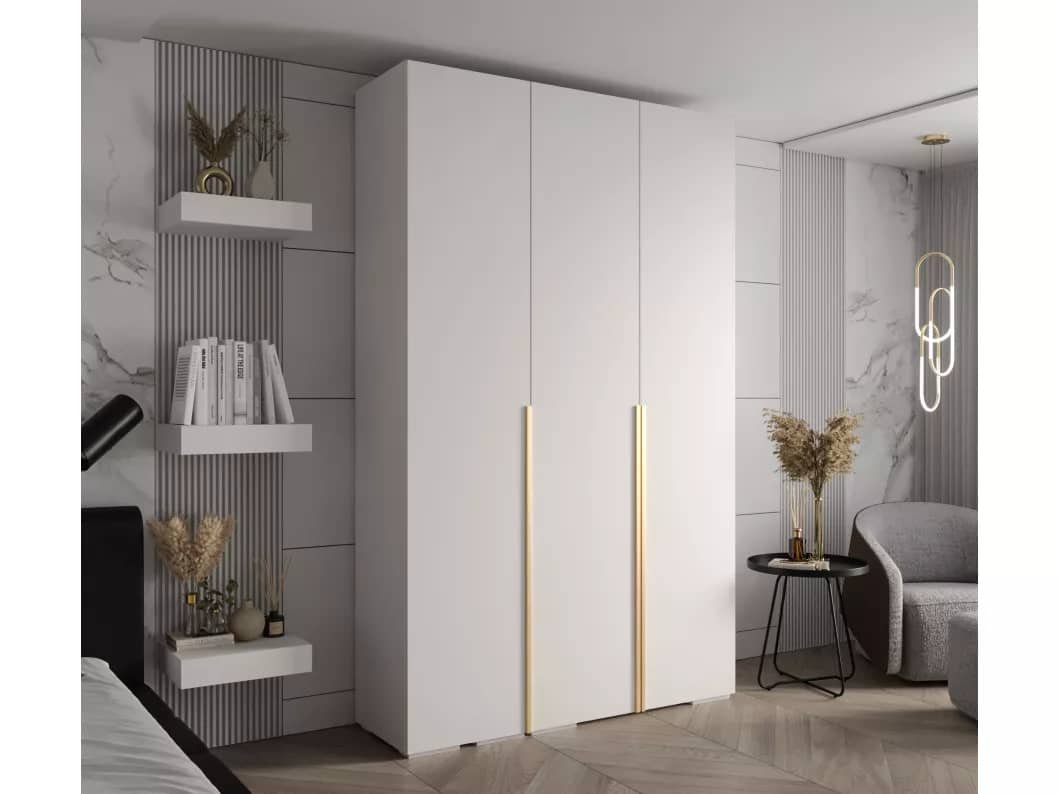 Nancy Armoire blanche/dorée 3 portes