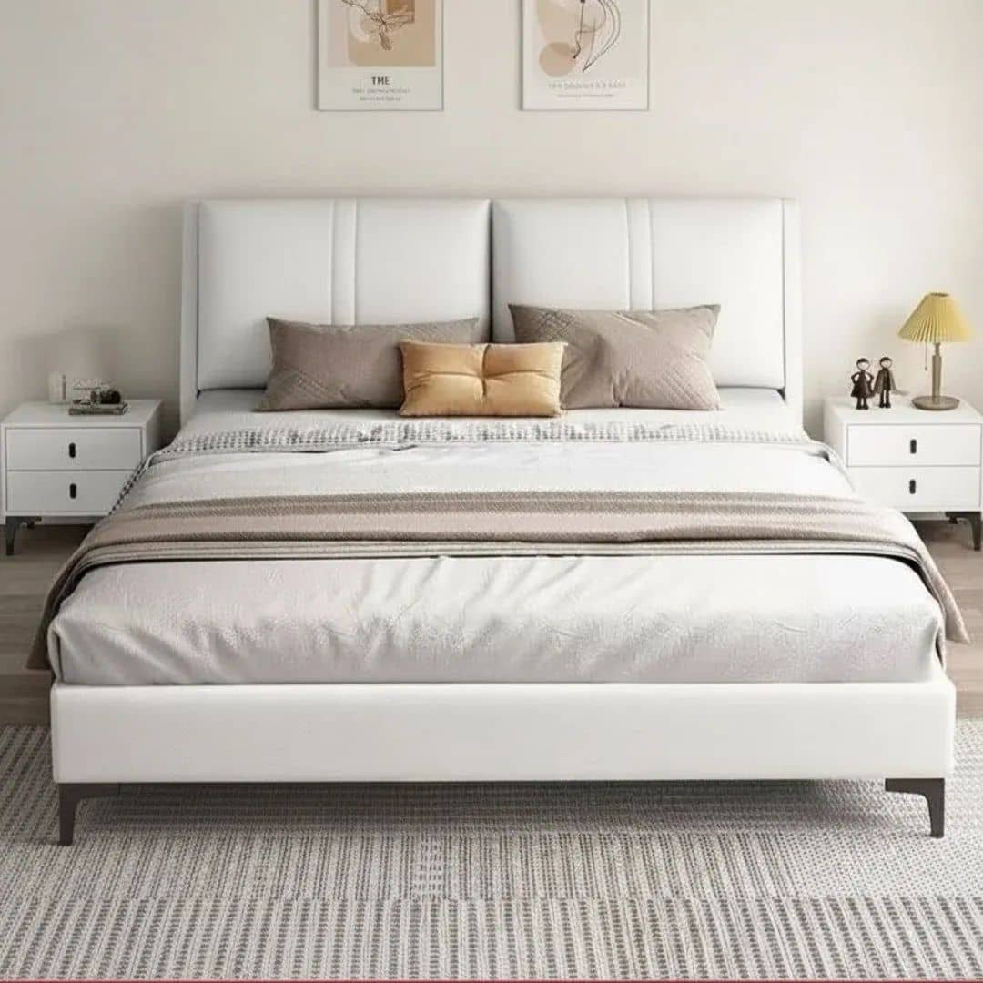 Lit capitonné blanc 180/200cm