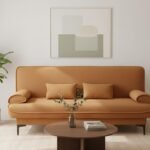 Canapé-lit 3 places Orange brûlé