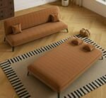 Canapé-lit 3 places Orange brûlé – Image 2