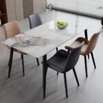 Table à manger rectangulaire avec 4 chaises – Image 2