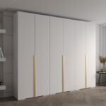 Armoire 6 Battants Blanc/Doré