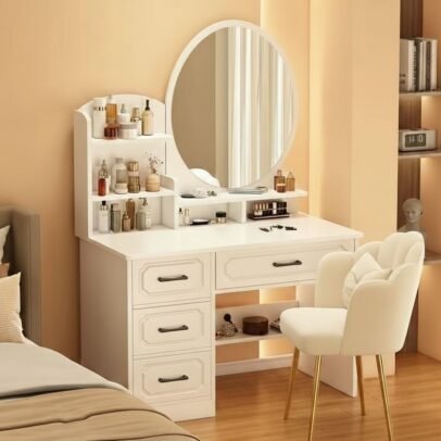 Coiffeuse avec miroir led