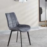 Chaise Velours Gris