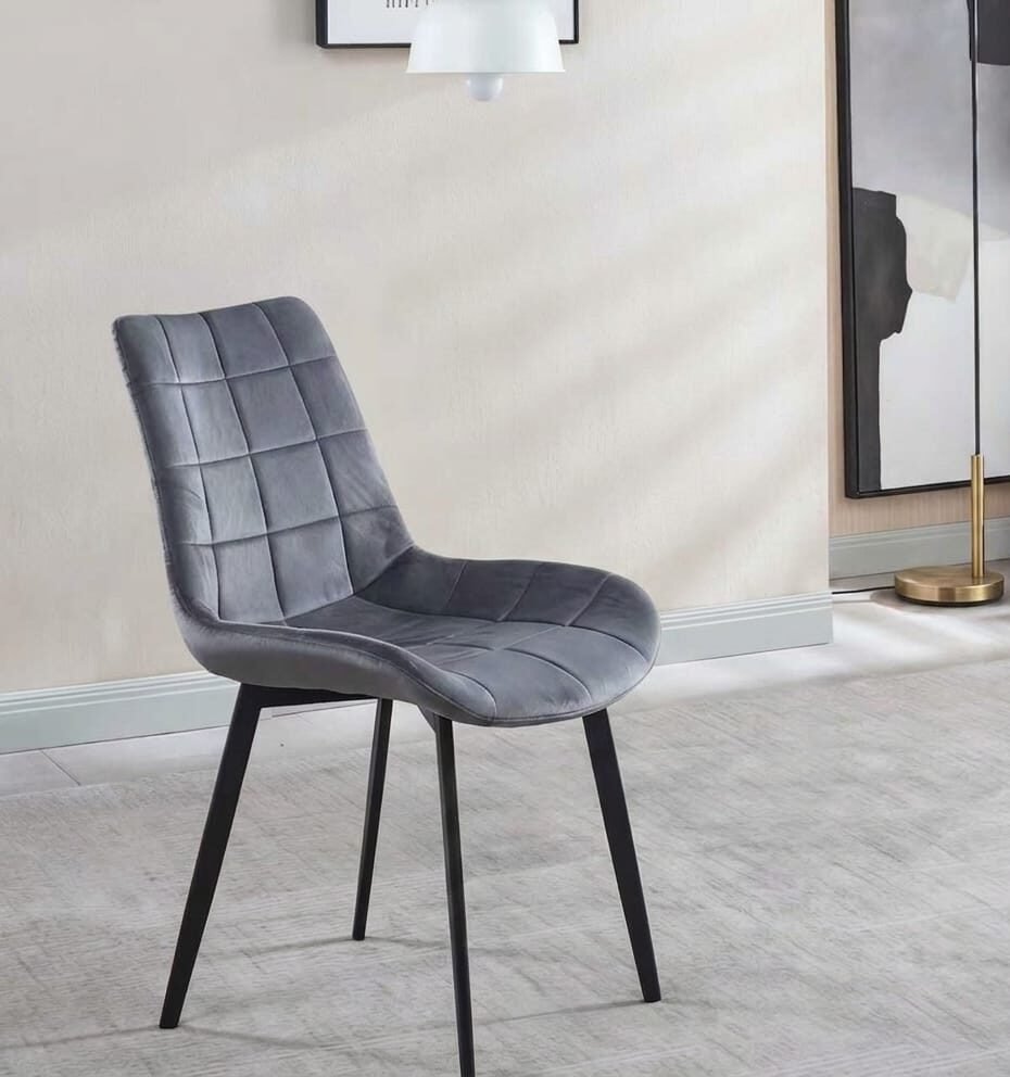WhatsApp Image 2026-07-13 at 16.22.55 Chaise Velours Gris – Image 1