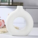 Vase Donut En Plastique Blanche
