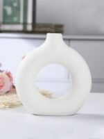 Vase Donut En Plastique Blanche