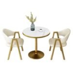 Ensemble Glamour Doré - Chaises Blanches – Image 2