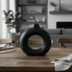 Vase Donut En Plastique Noire